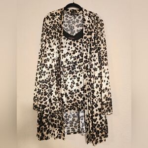 MARINA 2pc Animal Print Women's Cardigan & Tank Set Size 1X